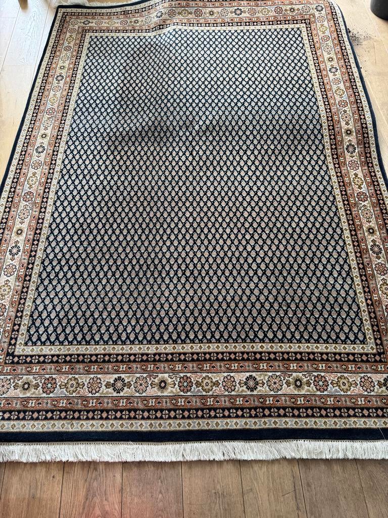 Handgeknoopt Perzisch tapijt - India Mir 240x173 cm, Zwart, 150 tot 200 cm, 200 cm of meer, Ophalen of Verzenden