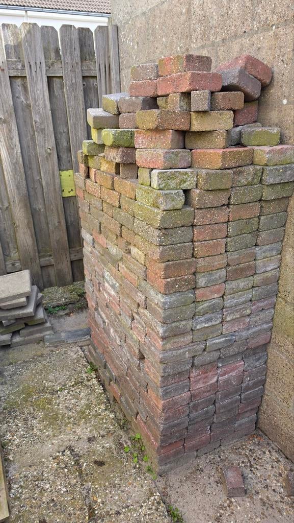 Getrommelde klinkers rood/blauw 21x14 cm (gratis afhalen), Ophalen