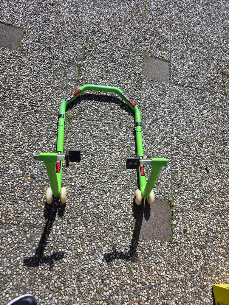 Groene Motorfiets Paddockstand - Achterwielstandaard, Ophalen of Verzenden, Gebruikt