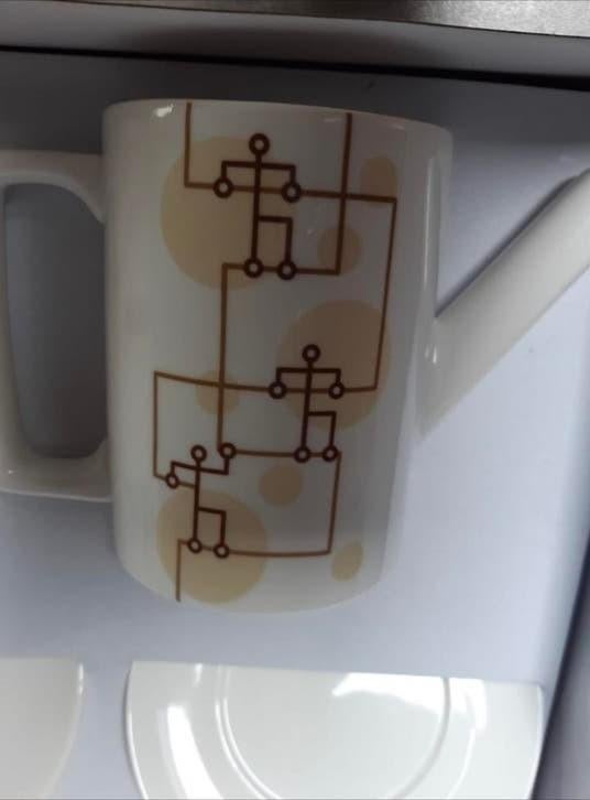 Mooie design theepot / theekan + kopjes set Artihove Art, Overige materialen, Ophalen of Verzenden, Zo goed als nieuw, Overige stijlen