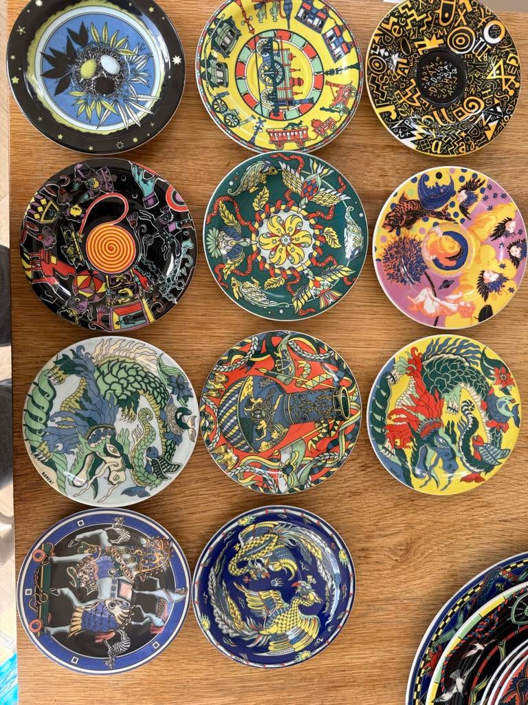 11 Bopla koffiekop schotels met diverse designs, Antiek en Kunst, Antiek | Porselein, Ophalen of Verzenden