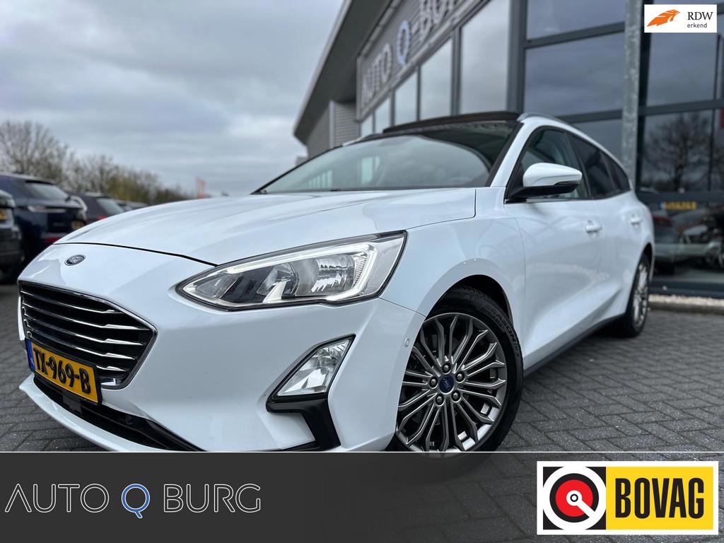 Ford Focus Wagon 1.0 EcoBoost Titanium Business | Trekhaak |, Gebruikt, Euro 6, 715 kg, Wit