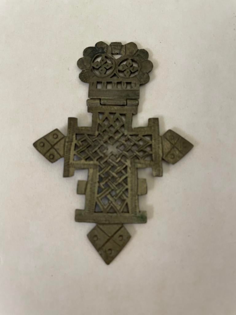 Antiek Ethiopisch Koptisch Kruis Hanger, Ophalen of Verzenden