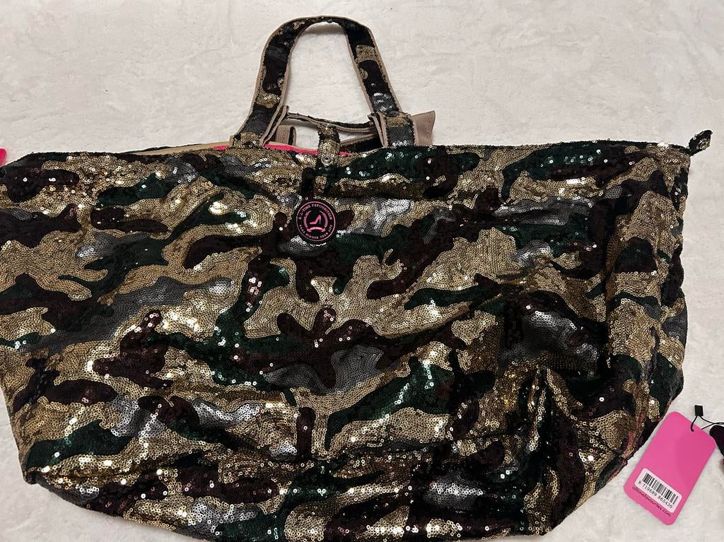 ATF Big Shopper Army Print Sequin EDINBURGH met toilettas, Ophalen of Verzenden, Nieuw, Overige kleuren, 30 cm of meer