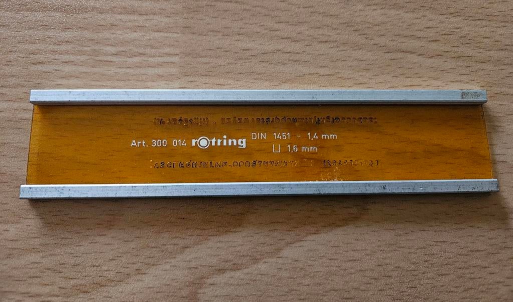 Rotring lettersjabloon 1,4 mm, Ophalen of Verzenden, Gebruikt