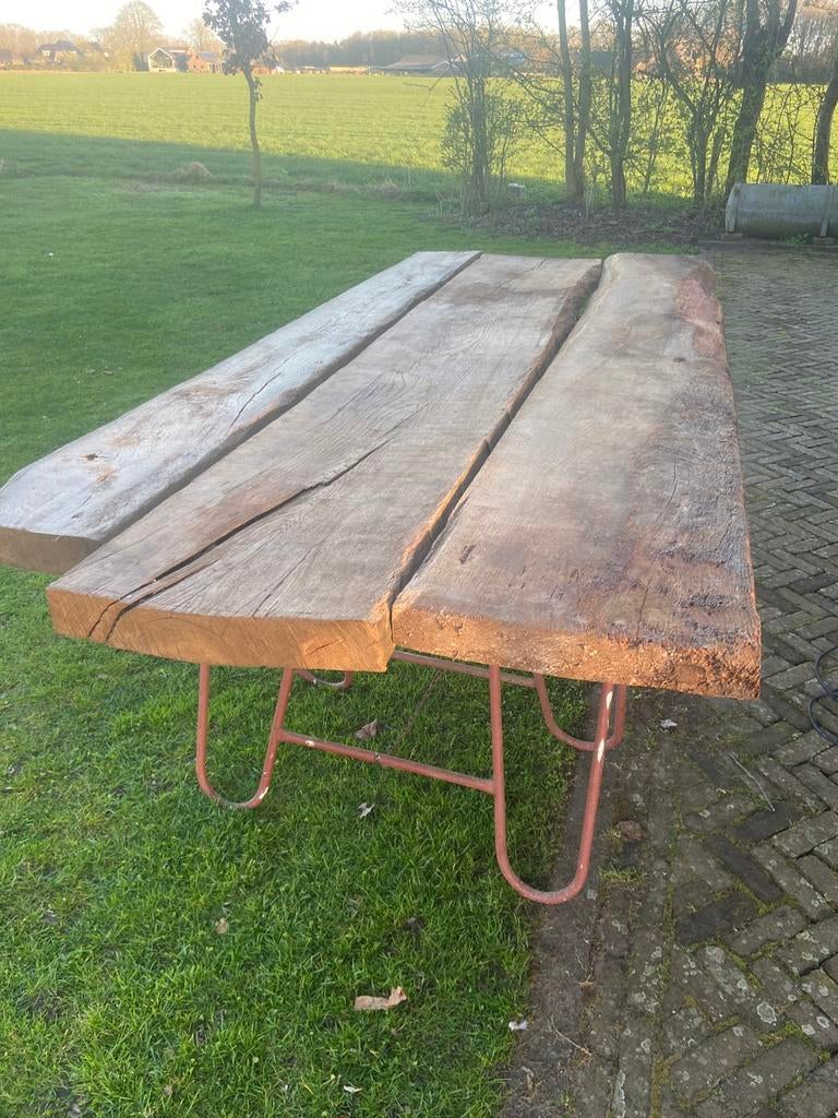 Oude eiken planken geborsteld, Doe-het-zelf en Verbouw, Hout en Planken, Ophalen, Gebruikt, Eiken, 250 tot 300 cm