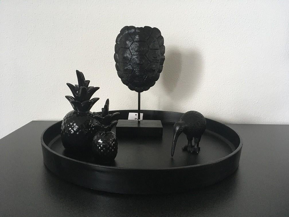 Diga Colmore Stoer decoratie plateau mat zwart Nieuw!, Ophalen of Verzenden, Nieuw, Rond, Metaal
