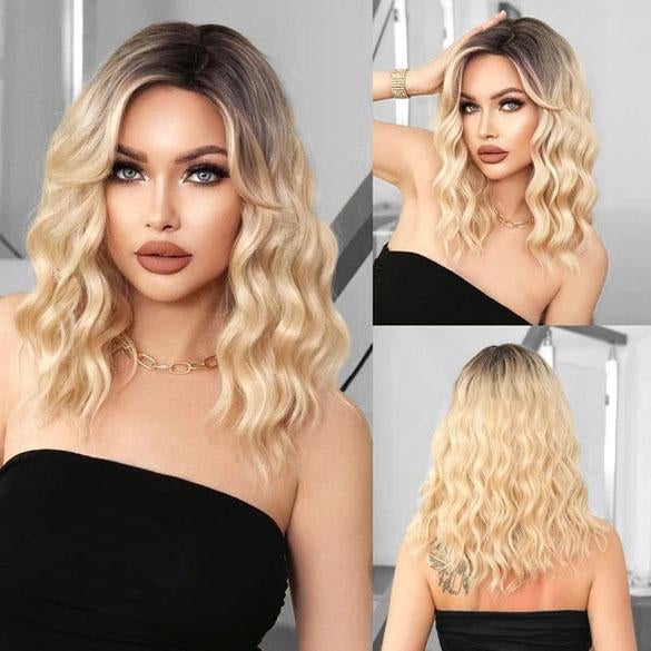 Pruik halflang blond haar in laagjes met wave slagen Brooke, Sieraden, Tassen en Uiterlijk, Uiterlijk | Haarverzorging, Ophalen