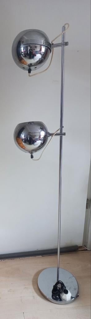 Space age / eyeball / bollen vloerlamp, vintage, chroom, Ophalen, 150 tot 200 cm