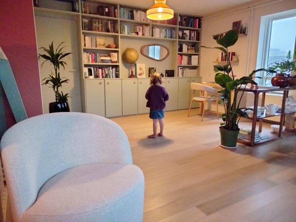 Prachtige whitewash bamboe lamel parket, Ophalen, Nieuw