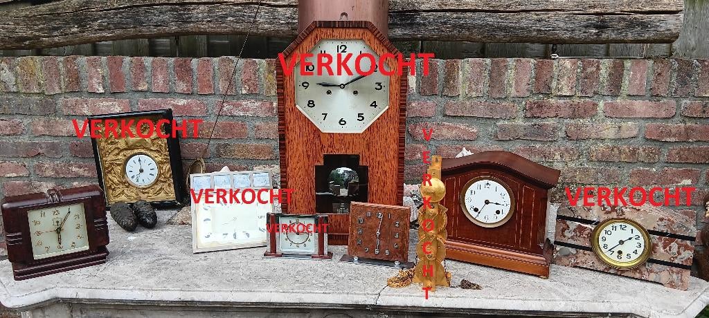 Antiek art deco grootvaders tijd verzameling klokken Lot, Ophalen of Verzenden