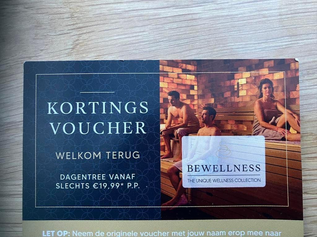 1,2,3 of 4 kortingskaartjes BeWellness sauna's, Tickets en Kaartjes, Twee personen, Cadeaubon, Spa of Sauna