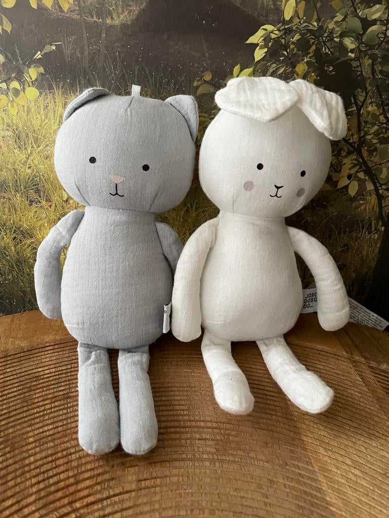 Jabadabado knuffels: konijn en poes, Ophalen of Verzenden, Nieuw, Konijn