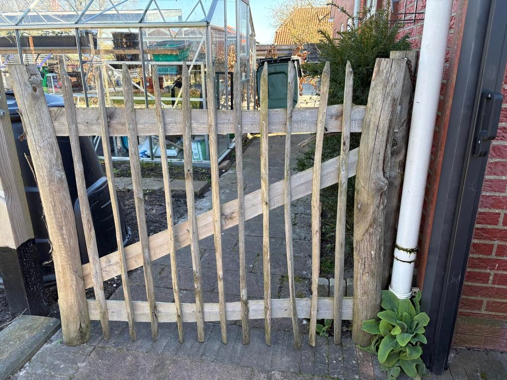 Ouderwets kastanje schapenhek 1m hoog met poort, Ophalen, Met poort, Gebruikt, Tuinhek