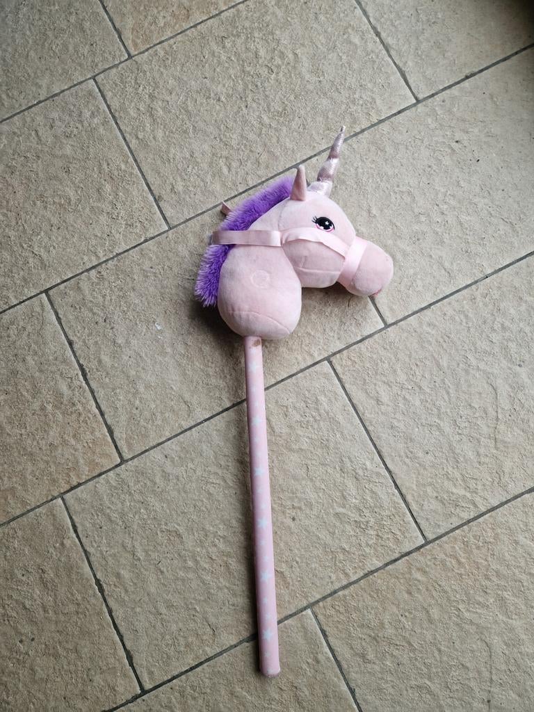 Roze eenhoorn stokpaardje, Ophalen, Gebruikt, Meisje