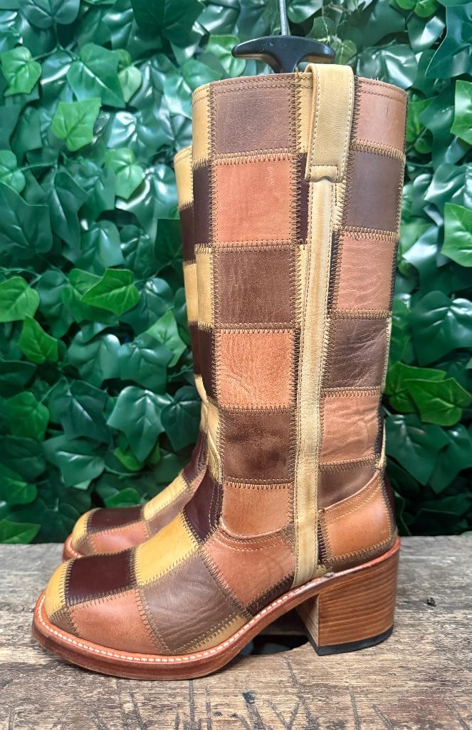 geweldig mooie vintage patchwork boots van Sendra maat 39, Bruin, Ophalen of Verzenden, Zo goed als nieuw, Sendra