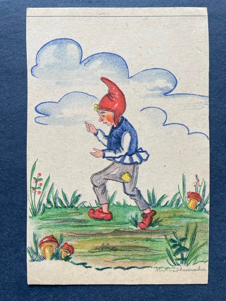Kabouter M Schümacher illustrator, Ophalen of Verzenden, 1920 tot 1940, Gelopen, Overige thema's