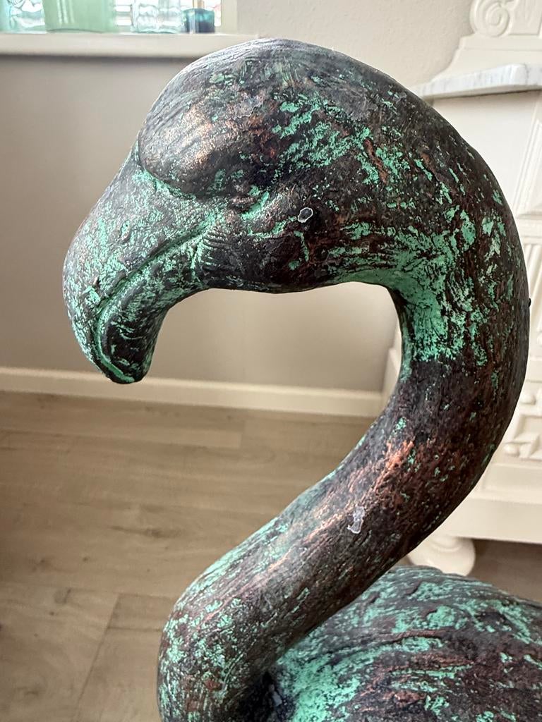 Decoratieve flamingo, Ophalen, Gebruikt, Meerkleurig, Metaal