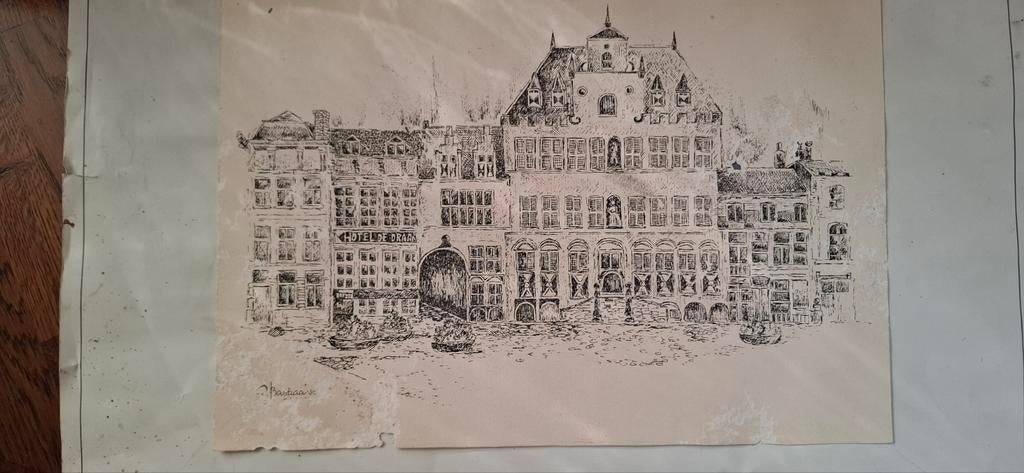 Litto stadhuis Bergen op Zoom, Antiek en Kunst, Ophalen of Verzenden