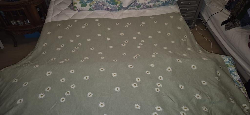 Sissy boy Groene deken met madeliefjespatroon, Overige maten, Nieuw, Ophalen of Verzenden, Deken of Dekbed