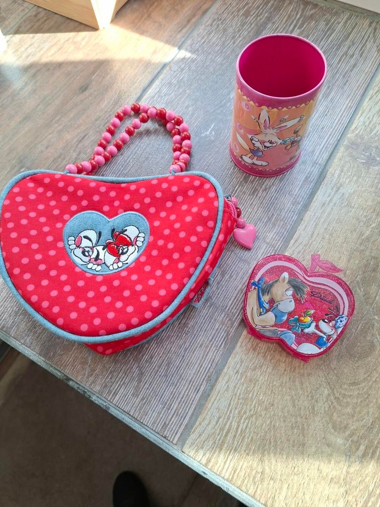 Diddl spulletjes: tasje, beker en doosje met plaatjes, Ophalen of Verzenden