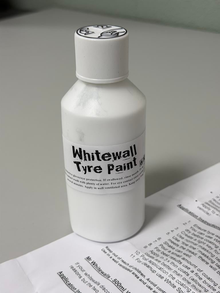 Whitewall Bandenverf 250ml Witte Banden Rand Tekst lak Verf, Ophalen of Verzenden, H, H, H