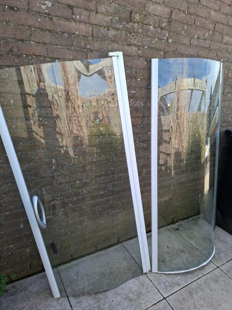 2 gebogen glazen douchewanden, Ophalen, Minder dan 80 cm, Glasplaat