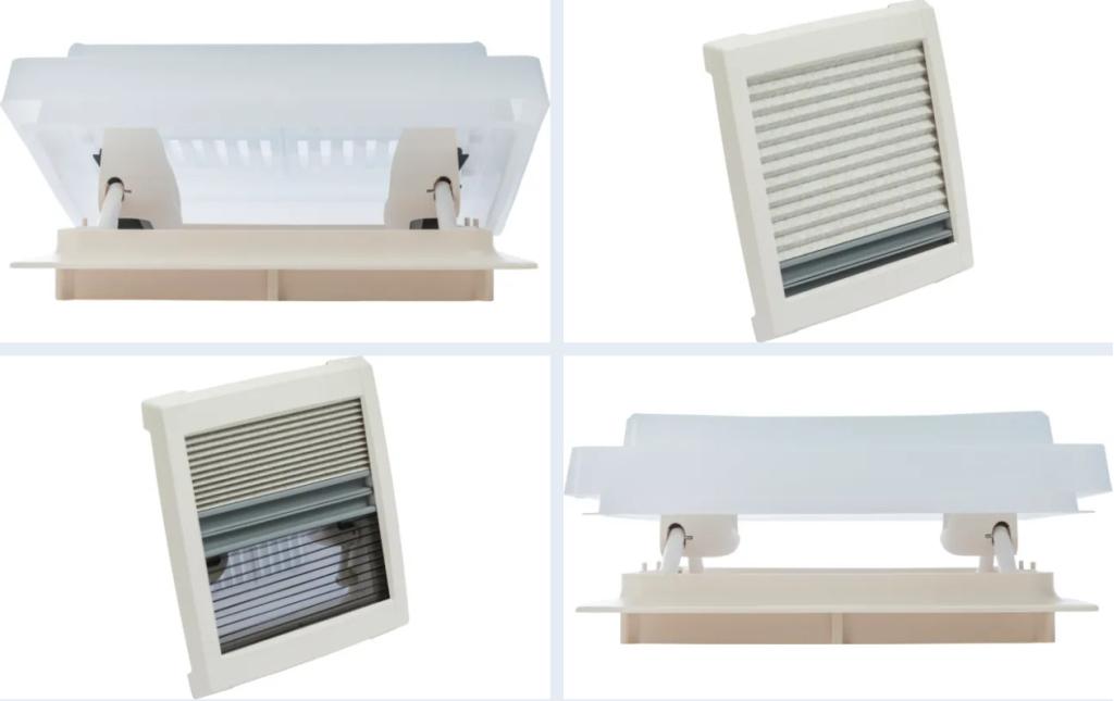 MPK Dakluik 28x28cm Wit Kader+Vliegenhor 46-72mm  291VNW-KE, Buurserstraat 15 A, 7481 EG,Haaksbergen, Ophalen of Verzenden, Info@123CamperOnderdelen.nl