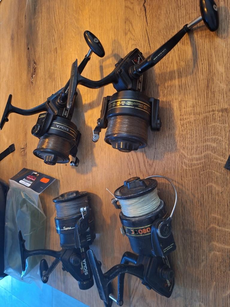 4x Shakespeare Sigma 080 Molens (3x 2200, 1x 2500 Supra), Watersport en Boten, Hengelsport | Algemeen, Ophalen of Verzenden, Molen