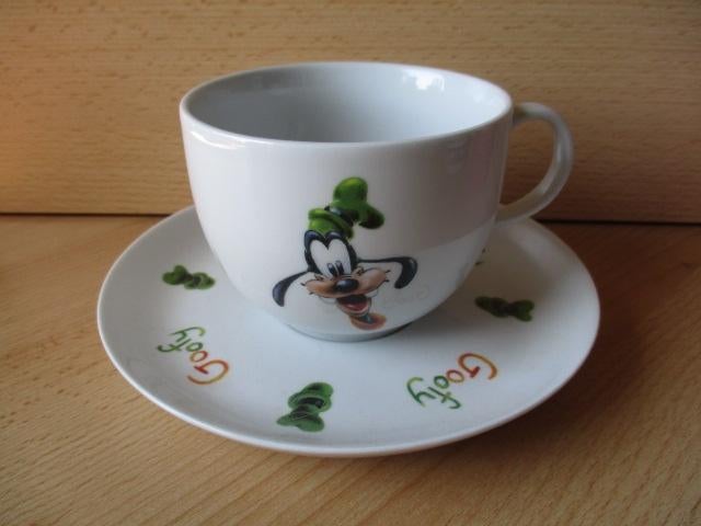 Disney Goofy kop en schotel Disneyland, Ophalen of Verzenden, Mickey Mouse, Zo goed als nieuw, Beeldje of Figuurtje