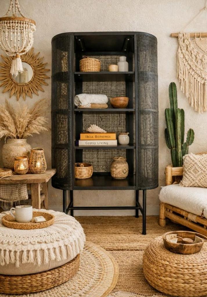 Rotan webbing kast 2x, Ophalen, 50 tot 100 cm, Zo goed als nieuw, 150 tot 200 cm