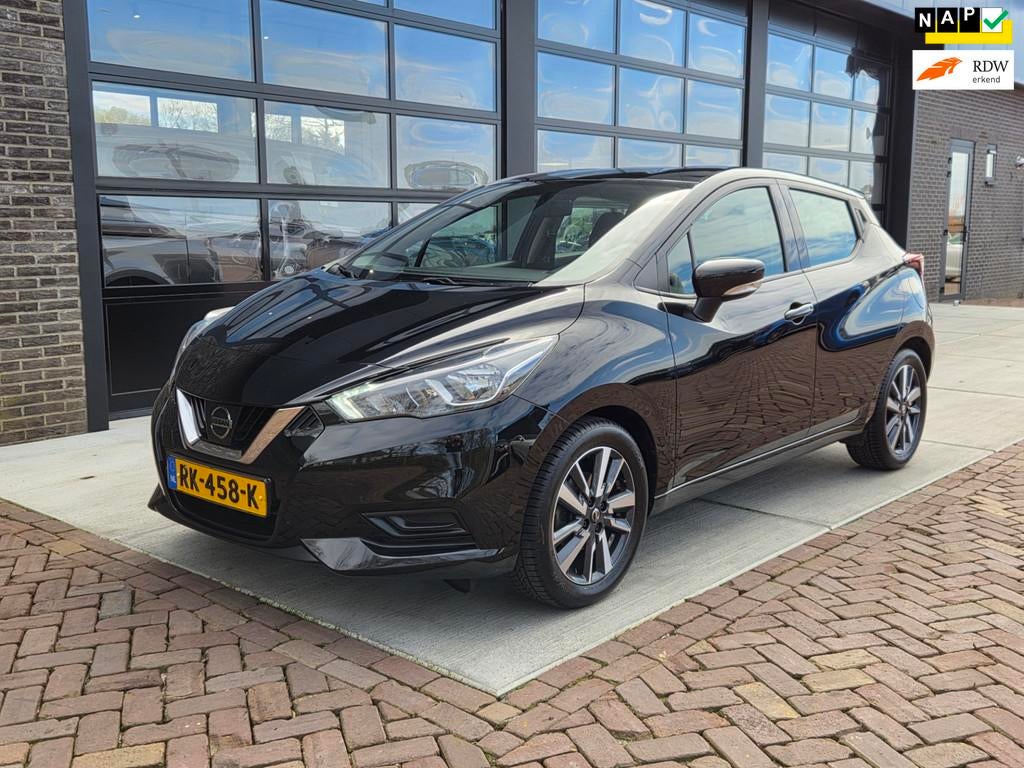 Nissan Micra 1.0L Acenta | 1e eigenaar | Navi | Airco | Crui, Stof, Gebruikt, Zwart, Origineel Nederlands