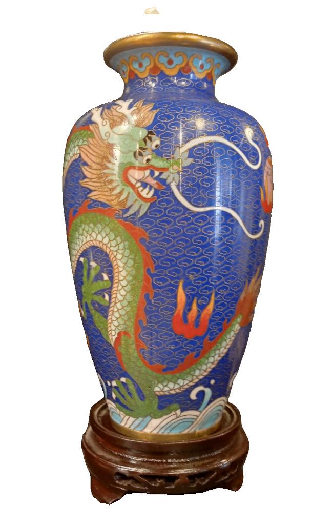 Cloisonne vaas met Draak., Antiek en Kunst, Ophalen of Verzenden