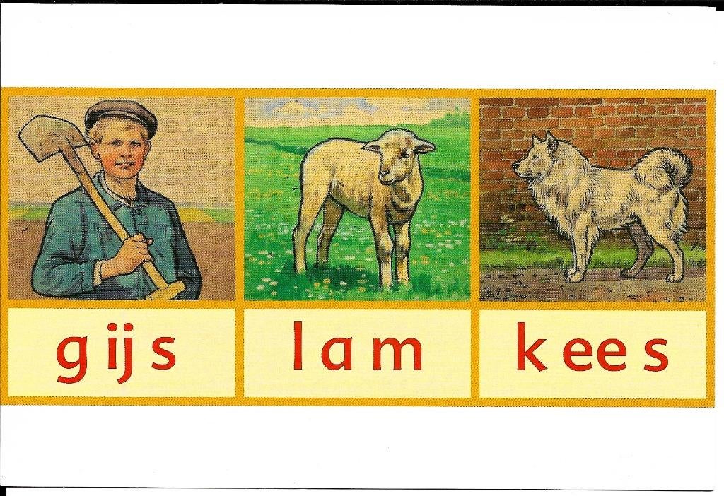 Ansichtkaart	Gijs Lam Kees	Leesplank, Verzenden, 1980 tot heden, Gelopen, Overige thema's