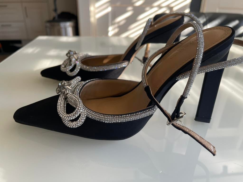 Elsie Black Satin Heel TONY BIANCO maat 7, Verzenden, Zwart, Dansschoenen, Zo goed als nieuw