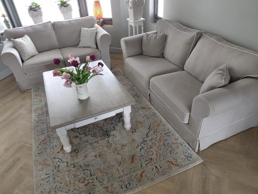 Landelijk bankstel 2.5 en 2 zits inclusief tafel, Huis en Inrichting, Banken | Bankstellen, Gebruikt, 150 tot 200 cm, 75 tot 100 cm