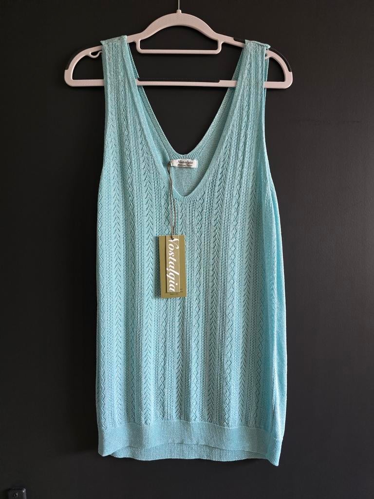 Nieuwe top turquoise glitter 40 42 44, Kleding | Dames, Maat 42/44 (L), Nieuw, Ophalen of Verzenden, Zonder mouw