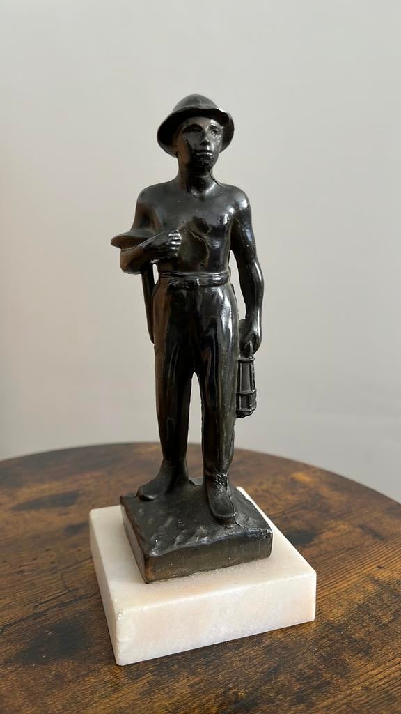 Mijnwerker beeldje van Regule - kunstenaar R. Scali, Antiek en Kunst, Ophalen of Verzenden