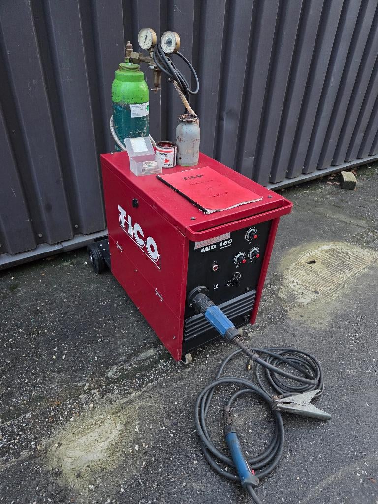 Complete Tico Mig 160 lasapparaat met reduceer ventiel draad, Doe-het-zelf en Verbouw, Gereedschap | Lasapparaten, Ophalen of Verzenden