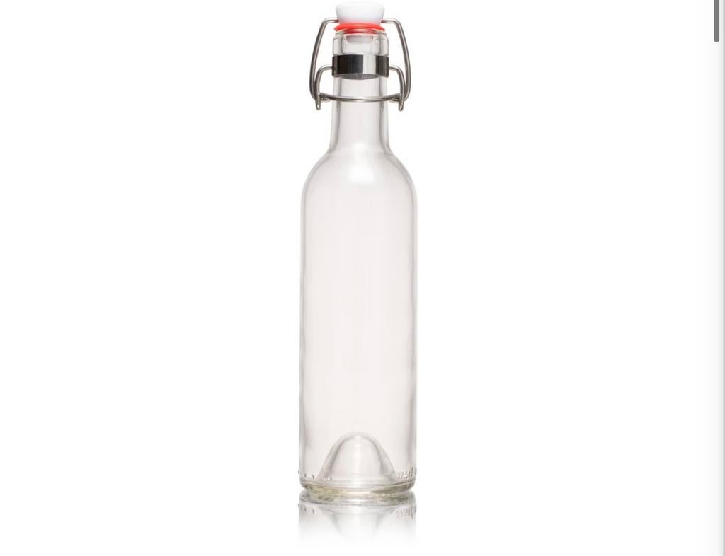 Duurzame Glazen Fles met Beugeldop - 100% Circulair, Wit, Nieuw, Ophalen of Verzenden, Glas