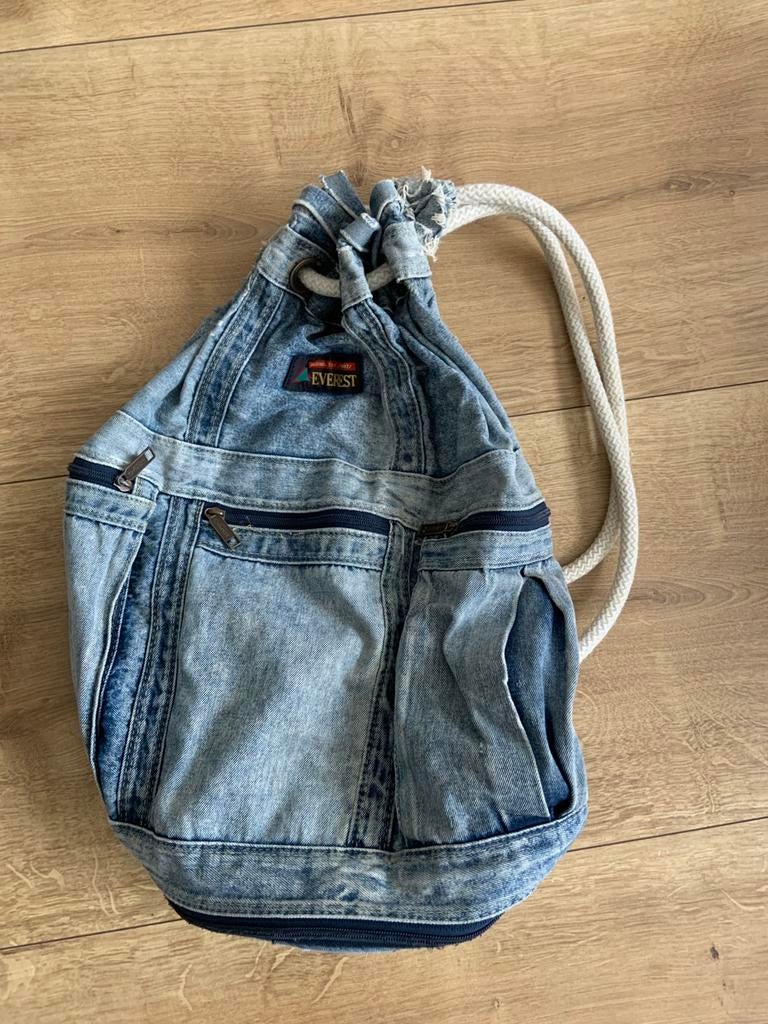 Plunjezak, schoudertas, zwemtas spijkerbroek stof everest, Ophalen of Verzenden, Zo goed als nieuw