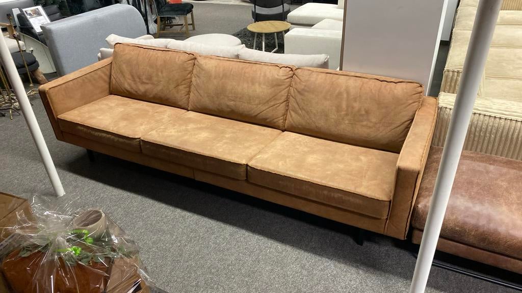 Bank leder + 2 fauteuils leder showroom model, Huis en Inrichting, Banken | Bankstellen, Ophalen of Verzenden, Zo goed als nieuw