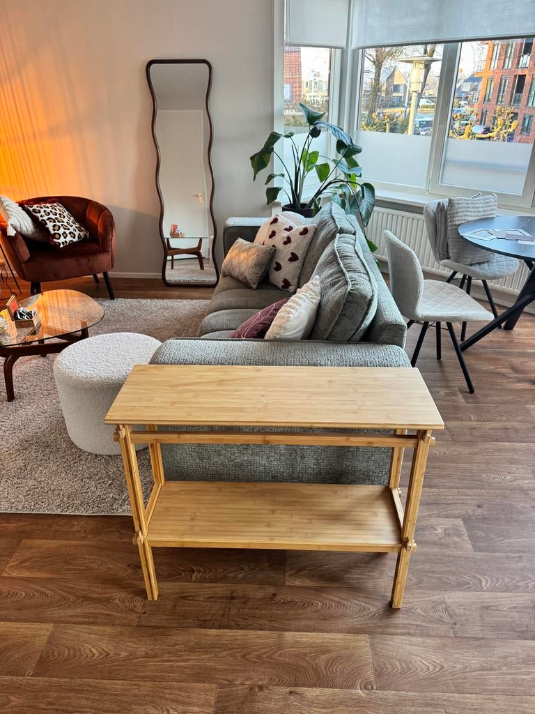 Bamboe Wandtafel / Bijzettafel - JYSK, Huis en Inrichting, Tafels | Bijzettafels, Ophalen, Zo goed als nieuw, 75 cm of meer, 60 cm of meer