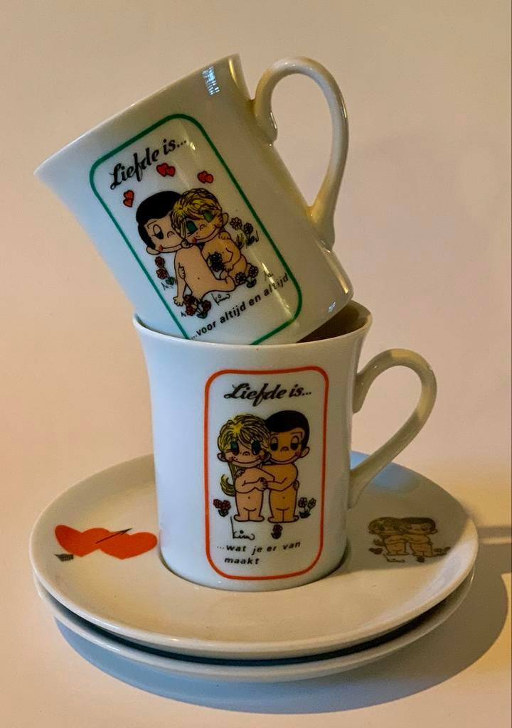 2 Schwarzenhammer porzellan Liefde is... Kop en Schotels Set, Keramiek, Ophalen of Verzenden, Zo goed als nieuw, Overige stijlen