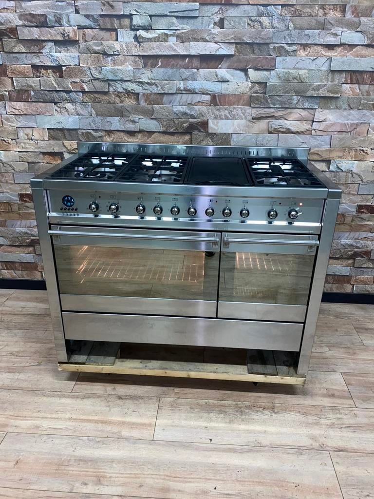 Luxe Smeg Fornuis 6 pits met Grill dubbele oven 120 cm, Fornello Esperta, Grill, Ophalen of Verzenden, Zo goed als nieuw