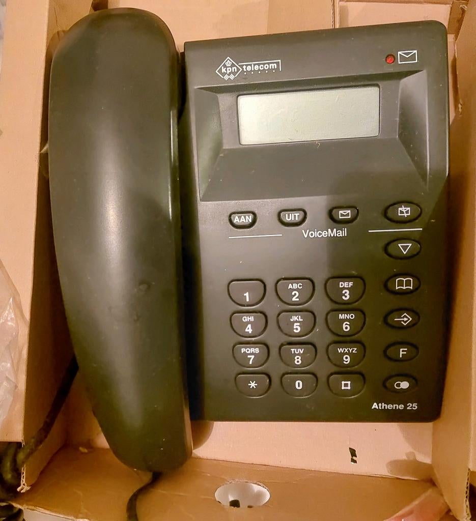 NIEUW in doos Kpn Athene 25 vaste telefoon antraciet, Telecommunicatie, Vaste telefoons | Niet Draadloos, Nieuw, Ophalen of Verzenden