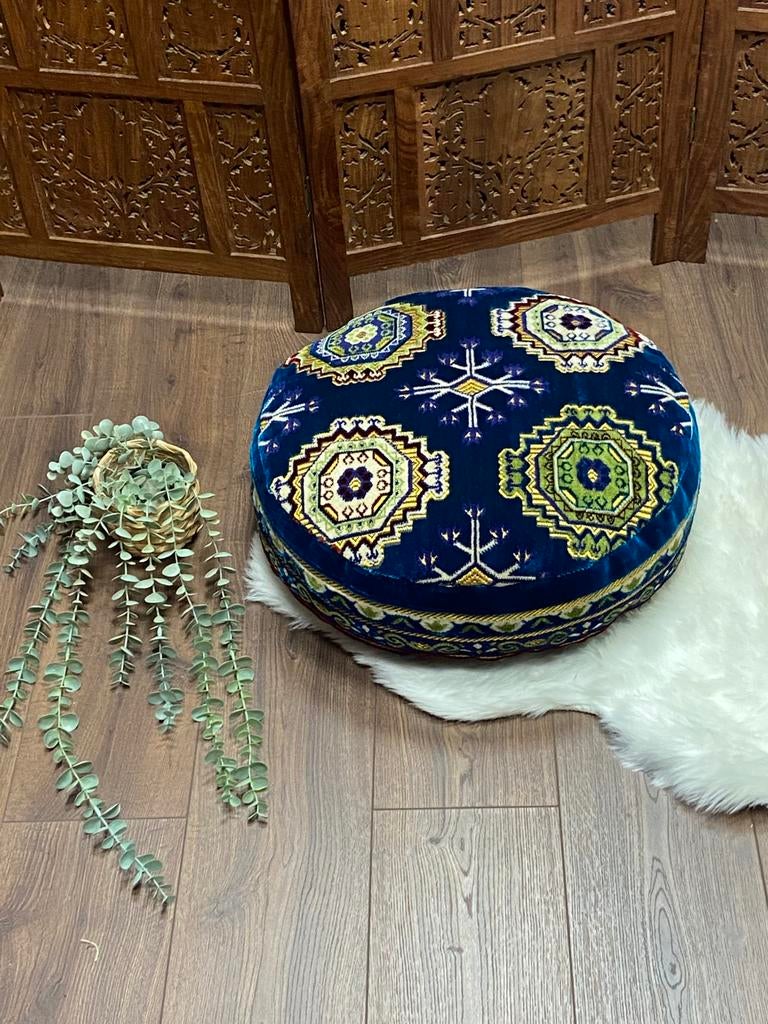 UITVERKOOP / Vloerkussen / Loungekussen / 50x20cm, Blauw, ., Rond, Nieuw