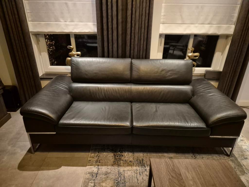 Mooie leren 2-zits bank, Gebruikt, Tweepersoons, Leer, Ophalen of Verzenden