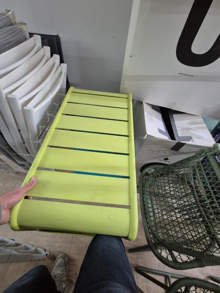 Gebruikte voetenbank/tafel 86x43 fermob Luxembourg, Tuin en Terras, Ophalen, Nieuw, Rechthoekig