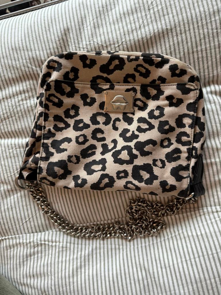 Rika tas van katoen met luipaardprint, Ophalen of Verzenden, Zo goed als nieuw, Beige, Dame